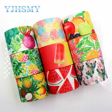 YJHSMY 183174 10 yards 38 mm cartoon fruit Series ribbon thermal transfer lattice wedding accessories DIY handmade materials 2024 - buy cheap