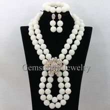 Charming White Beaded Fashion Jewelry Set Wedding African Jewelry Set Costume Necklace Set Free Shipping WA450 2024 - buy cheap