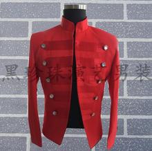 Men Red Suits Designs Personalized Stage Costumes For Singers Men Sequin Blazer Dance Clothes Jacket Star Style Stand Collar 2024 - buy cheap