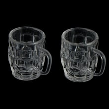 2Pcs DIY Cups Goblet Transparent Mini Drink Wine Beer Cup Dollhouse Craft Glass Model 1:12 Scale Miniature Home Decoration 2024 - buy cheap