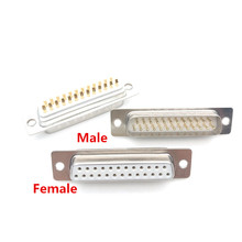 10PCS  2U Gold Plated DB25 Connector VGA Female/Male Plug D-SUB  Jack 2 Raw 25 Pin Solid Socket 2024 - buy cheap