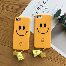 Szyhome Телефонные Чехлы для iPhone 6 6S 7 Plus желтый улыбка Уход за кожей лица кисточкой ремень матовое для iPhone 7 плюс мобильный телефон Чехол 2024 - купить недорого