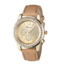 New Fashion Geneva Classic Geneva Quartz Leather Ladies Watch Women Crystals Elegant Wristwatches Relogio Feminino dress Gift #D 2024 - buy cheap