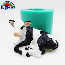 Molde de silicone para bezerro molde de chocolate, forma de animal, ferramentas de decoração para bolo, massa de modelagem de velas de gado s0523nn 2024 - compre barato