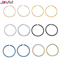 JOVIVI-Piercing para la nariz de acero inoxidable 316L, 20G, anillo cautivo, pendiente, tabique, Piercing corporal, joyería, 6 colores 2024 - compra barato