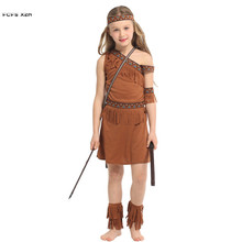 Fantasia indiana tradicional para crianças, traje de caçador para halloween para carnaval, vestido de festa 2024 - compre barato