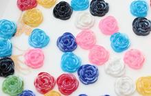 600pcs of Shiny Rose Resin Acrylic decoden diy scrapbooking cabochons mixed colors 12mm wholesale free shipping 2024 - buy cheap