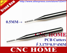 Cortador de fresado de PCB de carburo de 0,5mm, molino de extremo de dientes de maíz, microbrocas de rebajadora de CNC para corte de epoxi de placa de circuito de teléfono, 10 Uds. 2024 - compra barato