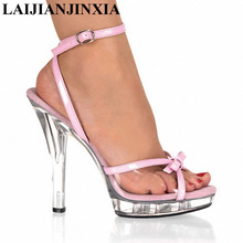 LAIJIANJINXIA New Fashion Summer Women High Heels Sandals 13cm Sexy Stripper Shoes Party Pumps Women Gladiator Platform Sandals 2024 - buy cheap