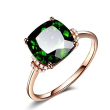 ZN-anillo de compromiso con piedra verde para mujer, sortija de boda, de cristal, Color oro rosa, joyería de lujo, 2021 2024 - compra barato