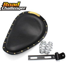 Asiento individual delantero Vintage de cuero negro con soporte de resorte de 3 pulgadas para Harley xl1200 883 48 72 Sportster Bobber Chopper personalizado 2024 - compra barato