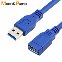USB Extension Cable High Speed USB 3.0 Data Extender For Smart TV PS4 laptop Male to Female Cables for Desktop Printer Computer 2024 - compre barato