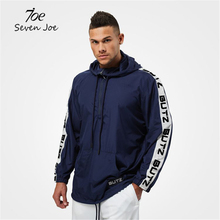 Seven Joe New autumn winter Mens Fashion Outerwear Windbreaker Men' S Thin Jackets Hooded Casual Sporting gym fitness Coat 2024 - buy cheap