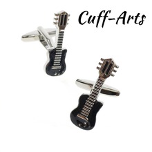 Cuffarts Black Guitar Cufflinks For Men Jewelry Tie Clip Cuff Links With High Quality Cufflinks Father'S Day Gift C20018 2024 - buy cheap