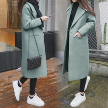 High-end women's boutique solid color woolen coat autumn and winter new long section chic thick warm woolen coat TB190509 2024 - buy cheap