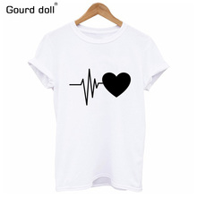 Gourd Doll Новая Летняя Повседневная Harajuku женская футболка 2019 женская футболка с принтом Короткие топы размера плюс S-2XL 2024 - купить недорого