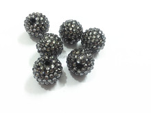 20mm 100pcs/lot Grey Resin Rhinestone Ball Beads,Chunky Beads For Kids  Jewelry Making 2024 - buy cheap