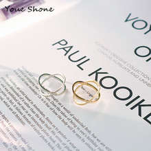 Новое минималистское кольцо X Крест трехмерное полое объемное кольцо для женщин ювелирные изделия из металла 2024 - купить недорого