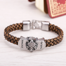 Final Fantasy figure brown Leather bracelet Mens leather bracelets & bangles Anime wolf Leather accessories body jewelry storage 2024 - buy cheap