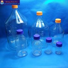 Conjunto de reagentes de vidro transparente, garrafa azul de reagente de vidro com tampa de parafuso, para laboratório, 100ml/250ml/500ml/1000ml/2000ml 2024 - compre barato