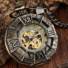 Механические карманные часы с римскими цифрами, винтажные часы в виде подвески в стиле стимпанк с гравировкой в виде паука 2024 - купить недорого