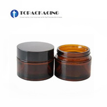 10PCS/LOT-50G Cream Jar,Amber Glass Cosmetic Container With Screw Cap,Makeup Sub-bottling,Sample Mask Canister 2024 - buy cheap