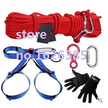 50--60M, 1400KG 10MM home life-saving tall building safety rope anti-fire built-in steel wire rope harness, full set safety 2024 - buy cheap