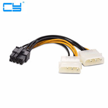 10 шт. 6 дюймов 2 x Molex 4 pin к 8-контактный PCI Express Видеокарта Pci-e ATX PSU кабель преобразователя питания-Molex к Pcie 8-контактный адаптер 2024 - купить недорого