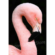 Pintura diamante "flamingo" para costura, faça você mesmo, ponto cruz, animal, quadrado completo, redondo, arte e artesanato, bordado com diamante 3d 2024 - compre barato