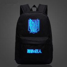 Mochila de attack on titan, mochila escolar de anime, brilha no escuro, luminosa, para estudantes, caderno, bolsa diária 2024 - compre barato