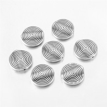 20pcs  Antique Silver Color Flat Round Tibetan Silver Beads Loose Spacer Beads for Jewelry Making DIY Bracelet 18x3.2mm 2024 - buy cheap