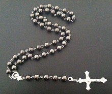 Мужское ожерелье с подвеской в виде креста бекхэма, черные бусины из гематита 10 мм, ожерелье с четками, лучший подарок, горячая распродажа 2024 - купить недорого