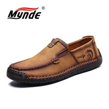 Mynde New Comfortable Men Casual Shoes Loafers Man Quality Split Leather Shoes Men's Flats Hot Sale Moccasins Shoes Size 38-48 2024 - buy cheap