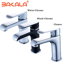 BAKALA Black/ white/Chrome Color Basin Faucet Basin Mixer Sink Hot and Cold Faucet Deck Assemb Single Handle Leaf Shape Taps 2024 - buy cheap