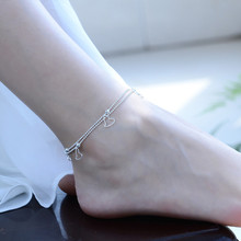 Everoyal charme prata jóias coração tornozeleiras para presente de aniversário da menina na moda 925 prata esterlina pulseiras para acessórios femininos 2024 - compre barato