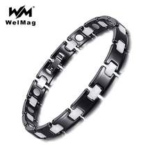 WelMag Trendy Black White Ceramic Bracelets & Bangles Magnetic Bracelets for Women Hologram Jewelry Energy Bio Wristband 2024 - buy cheap