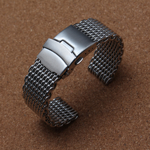 High-quality Shark Mesh Straps Watchbands men women wristwatches Bracelet 18mm 20mm 22mm 24mm 26mm loose Bracelet safety buckles 2024 - buy cheap