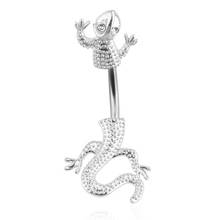 Fashion Belly Button Ring Body Piercing Jewelry Navel Stainless Steel Lizard Piercing Earrings 2024 - buy cheap
