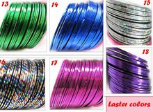 O Envio gratuito de 180 Rolls 18 Cores Escolha Striping Tape Linha Fios Metallic Nail Art Decoração Etiqueta 2024 - compre barato
