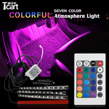 Tcart para nissan sentra b17 2012 2014 2015 2018 acessórios do carro led tiras decorativas rgb atmosfera interior luzes 2024 - compre barato