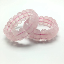 wholesale Women Natural Pink Quartz Chakra Bracelets Geometry Long Beaded Crystal Stone Wrap Bracelet Elastic Bangle 2024 - buy cheap
