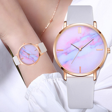 Lvpai-relojes de lujo para mujer, pulsera con tira de cuero, esfera de mármol, reloj de cuarzo femenino, regalo, 2019 2024 - compra barato