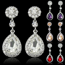 New Fashion Women Luxury Waterdrop Chandelier Earrings Rhinestone Crystal Jewelry Gift 2024 - buy cheap