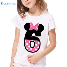 Kids Happy Birthday Letter Bow Print Funny T shirt Boys and Girls Clothes Children Number 1-9 Birthday Present,HKP2416 2024 - buy cheap