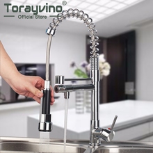 Torayvino Mdoern Chrome Polish Pull Out Kitchen Faucet torneira Deck Mount Dual Water Way Sprayer Kitchen Sink Mixer Tap 2024 - buy cheap