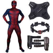 Disfraz de Deadpool en 3D para niños y adultos, disfraz de Deadpool, Cosplay, bolsa Zentai, cinturón, pistoleras, disfraces de superhéroes, vestido de fantasía de Halloween 2024 - compra barato