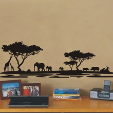 Африканские степные Прейри виниловые наклейки на стену с птицами Декор Наклейка на окно виниловая наклейка плакат наклейки для гостиной "лес" 2024 - купить недорого