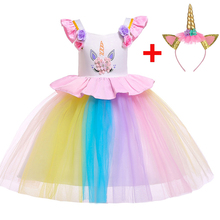 Vestidos de fiesta para niña, vestido de unicornio de Halloween, 2 uds., vestido de tutú de princesa para niña de 3 a 10 años L5090 2024 - compra barato