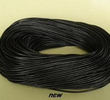 Cordón redondo de cuero genuino para pulsera, 1,5mm, 100 metros, alta calidad, color negro, marrón, blanco 2024 - compra barato