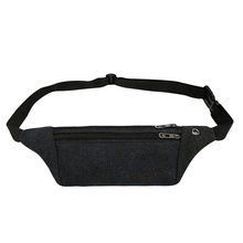 Riñonera Vintage para hombre y mujer, bolso de cintura informal funcional para dinero, teléfono, gris, negro, para cinturón de lona 2024 - compra barato